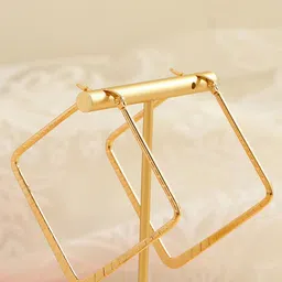 MYKI Gold-Plated Stainless Steel Contemporary Hoop Earrings-image-88