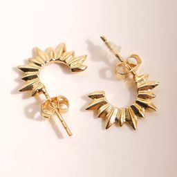 XPNSV Gold Plated Half Hoop Earrings-56