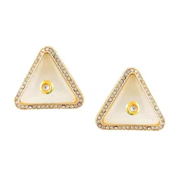 GRLIE Alloy Cubic Zirconia Triangular Studs Earrings-picture-0