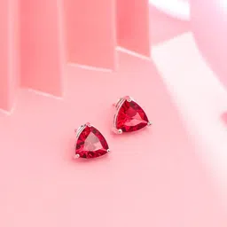 THE AAB STUDIO Rhodium-Plated Triangular Studs Earrings-13