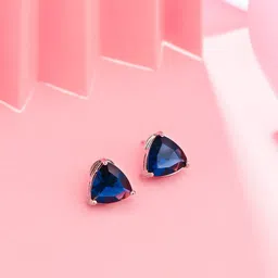 THE AAB STUDIO Rhodium-Plated Triangular Studs Earrings-25