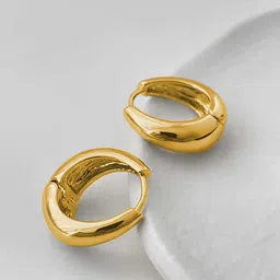 FIMBUL Gold-Plated Stainless Steel Circular Studs Earrings-43