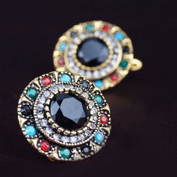 Yellow Chimes Gold-Toned Circular Studs Earrings-7