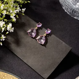 Niscka Gold-Plated Circular Drop Earrings-96