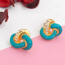 Estele Gold-Plated Circular Studs Earrings-84