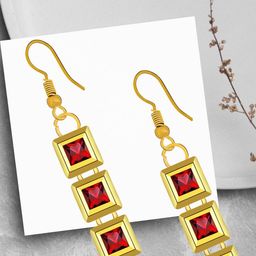 Mikado Square Shaped Drop Earrings-15