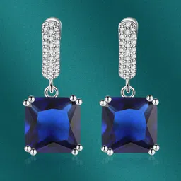 Designs & You Silver-Plated Square Drop Earrings-49