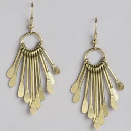 RICHEERA Gold-Plated Contemporary Drop Earrings-71