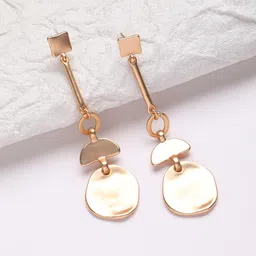 SOHI Gold-Plated Contemporary Drop Earrings-picture-28