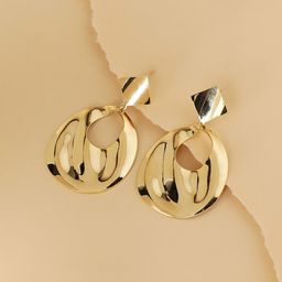 SOHI Gold-Plated Contemporary Drop Earrings-55