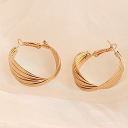 SOHI Gold Plated Hoop Earrings-26