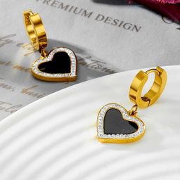 VIEN Gold-Plated Stainless Steel Contemporary Drop Earrings-18