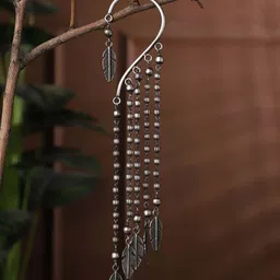 VENI Silver Plated Contemporary Drop Earrings-image-55
