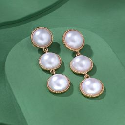 AMI Gold-Plated Circular Drop Earrings-57