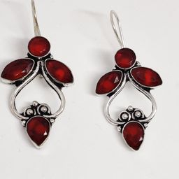 EL REGALO Red Contemporary Drop Earrings-image-5