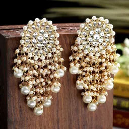 KARATCART Gold Plated Contemporary Drop Earrings-48