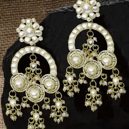 KARATCART Gold-Plated Contemporary Drop Earrings-picture-18