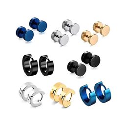 KARISHMA KREATIONS Set Of 8 Stainless Steel Stud & Hoop Earrings-image-68