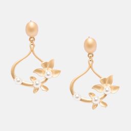 Mali Fionna Gold-Plated Beads Studded  Drop Earrings-33