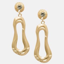 Mali Fionna Gold-Plated Contemporary Drop Earrings-11