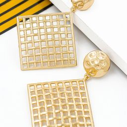 Bellofox Gold-Toned Gold-Plated Geometric Drop Earrings-image-59