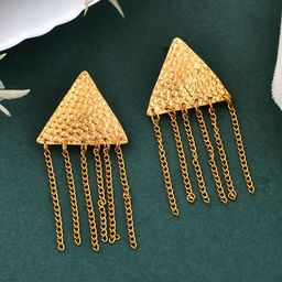 Silvermerc Designs Gold-Plated Contemporary Drop Earrings-48