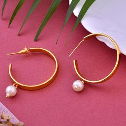 Silvermerc Designs Gold-Plated Circular Half Hoop Earrings-image-55