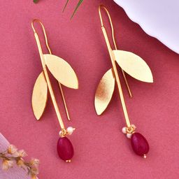 Silvermerc Designs Gold-Plated Contemporary Drop Earrings-38