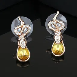 Estele Gold Plated Contemporary Drop Earrings-image-34