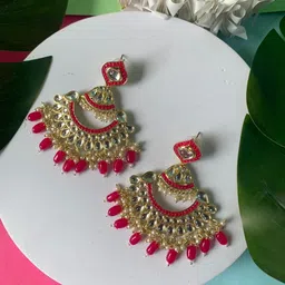 I Jewels Gold-Plated Contemporary Drop Earrings-31
