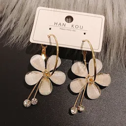 Celestique Stone Studded Contemporary Drop Earrings-image-20