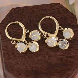 Celestique Gold Plated Eyebell Drop Earrings-44
