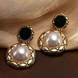 Celestique Gold-Plated Contemporary Drop Earrings-image-14