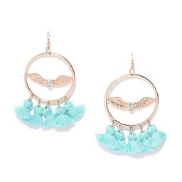 Bellofox Flying Heart Contemporary Tasseled Drop Earrings-36