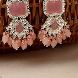 Sukkhi Gold-Plated Kundan Studded Contemporary Drop Earrings-8