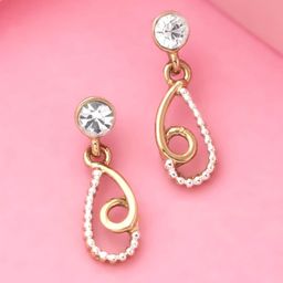 Estele Gold-Plated Contemporary Drop Earrings-77