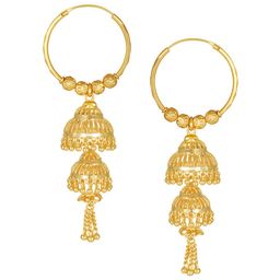 Vighnaharta Gold Plated Contemporary Drop Earrings-image-48