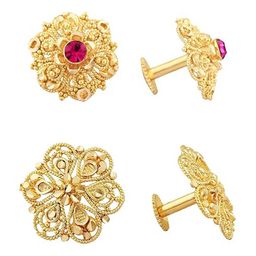 Vighnaharta Set Of 2 Gold-Plated Contemporary Studs-55
