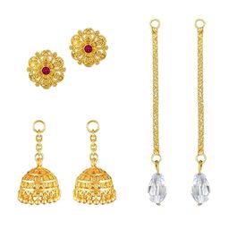 Vighnaharta Set Of 3 Gold-Plated Drop Earrings-34