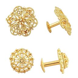 Vighnaharta Set Of 2 Gold-Plated Studs Earrings-40