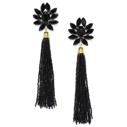 Crunchy Fashion Gold-Plated Contemporary Drop Earrings-image-57