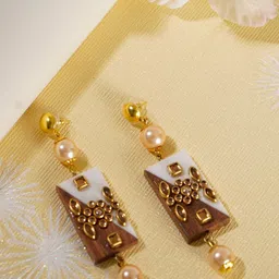 Crunchy Fashion Gold-Plated Dangler Drop Earrings-image-22