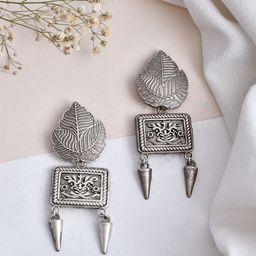 DASTOOR Oxidise Silver Plated Drop Earrings-25
