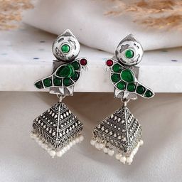 DASTOOR Silver-Plated Contemporary Drop Earrings-24
