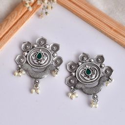DASTOOR Oxidise Silver Plated Drop Earrings-52