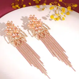 Yellow Chimes Crystal Drop Earrings-image-78