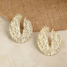 SOHI Gold Plated Stud Earrings-57