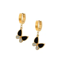 VIEN Gold-Plated Studded Contemporary Drop Earrings-image-25