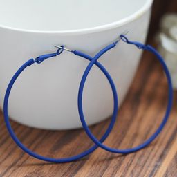 MIZORRI Blue Contemporary Hoop Earrings-image-66