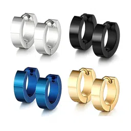 KARISHMA KREATIONS Set Of 4 Contemporary Hoop Earrings-image-25